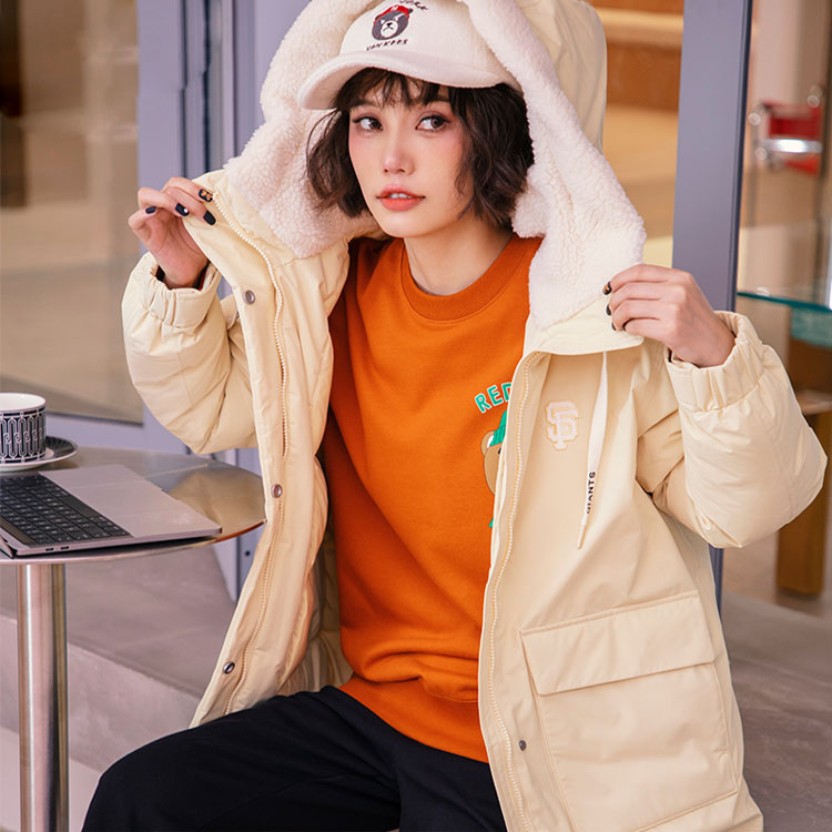 (Women) MLB  Short Lightweight Down Jacket Hoodie Light Yellow. 3FDJEC126-14YEL 圖 5