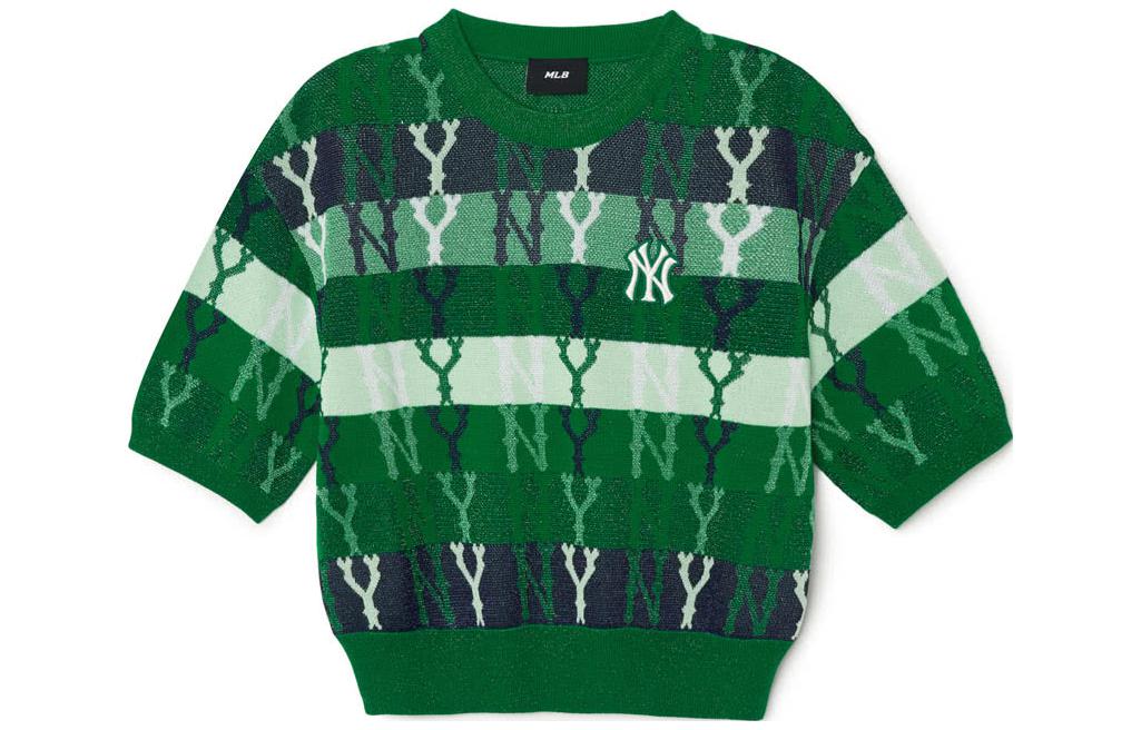 Order (Women) MLB  Striped Pullover Knit Sweater Green. 3FKPM0131-50GNS