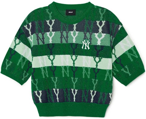 (Women) MLB Striped Pullover Knit Sweater Green. 3FKPM0131-50GNS Order (Women) MLB Striped Pullover Knit Sweater Green. 3FKPM0131-50GNS