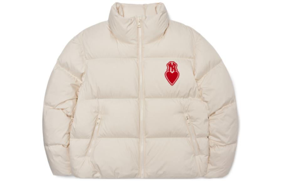 Order (Women) MLB  White Stand Collar Jacket with Heart Print Design. 3FDJH0126-50CRS