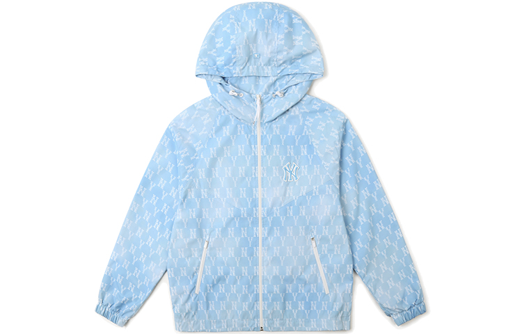 (Women) MLB All-Over Logo Vintage Outdoor Hoodie Jacket Blue. 31JPW3131-50U