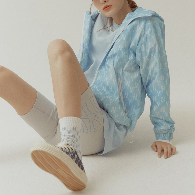 (Women) MLB All-Over Logo Vintage Outdoor Hoodie Jacket Blue. 31JPW3131-50U 圖 6