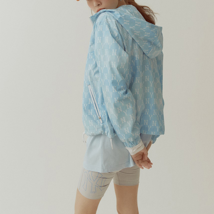 (Women) MLB All-Over Logo Vintage Outdoor Hoodie Jacket Blue. 31JPW3131-50U 圖 7