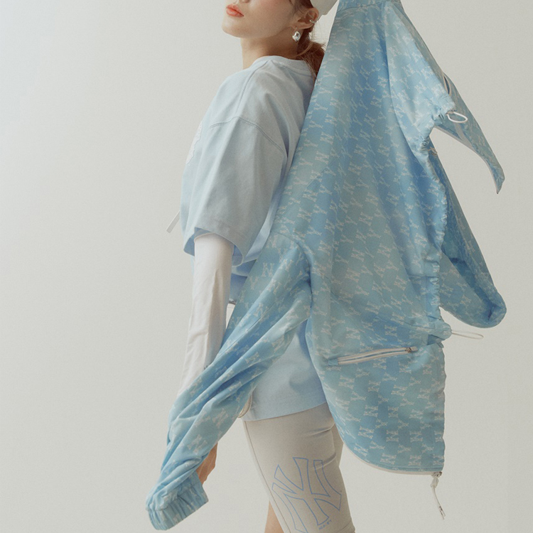 (Women) MLB All-Over Logo Vintage Outdoor Hoodie Jacket Blue. 31JPW3131-50U 圖 8