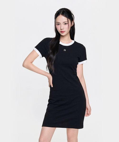 Shop (Women) Mlb Basic Ringer Dress NY (Black) 3FOPB0363-50BKS