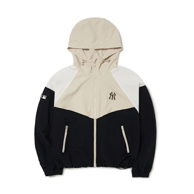 (Women) MLB Black Logo Patchwork Long Sleeve Hoodie Jacket 3FWJW0114-50BKS