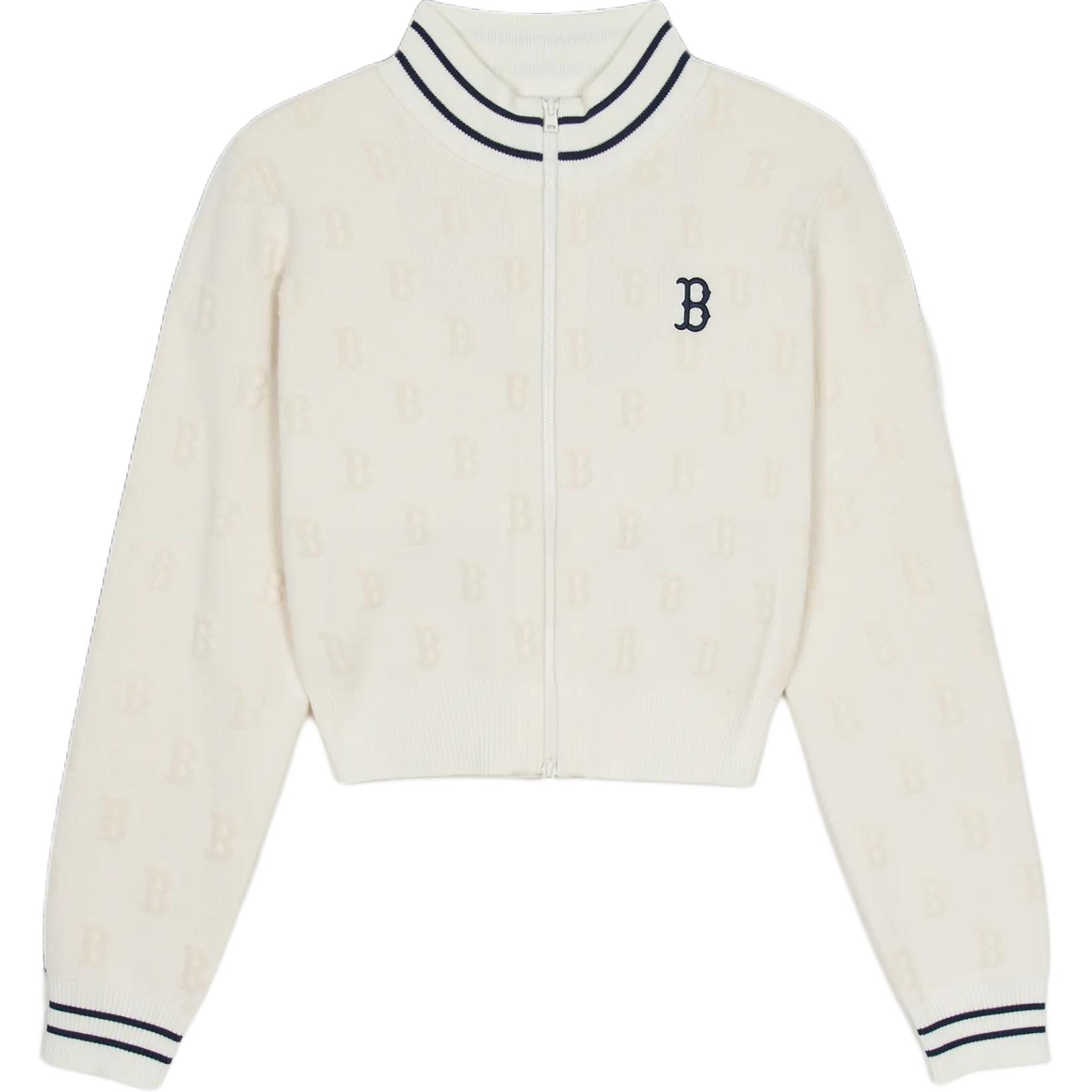 (Women) MLB Boston Red Sox  Cream White Fleece Zip Jacket. 3FKCM0344-43CRS 圖 2