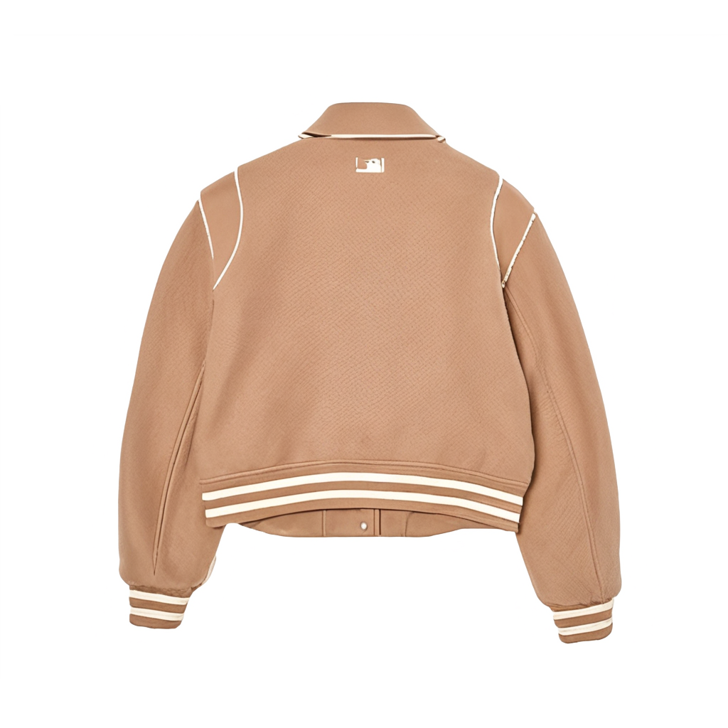 (Women) MLB Boston Red Sox  Oversized Vintage Logo Embroidered Beige Jacket 3FJPV1046-43BGS 圖 3