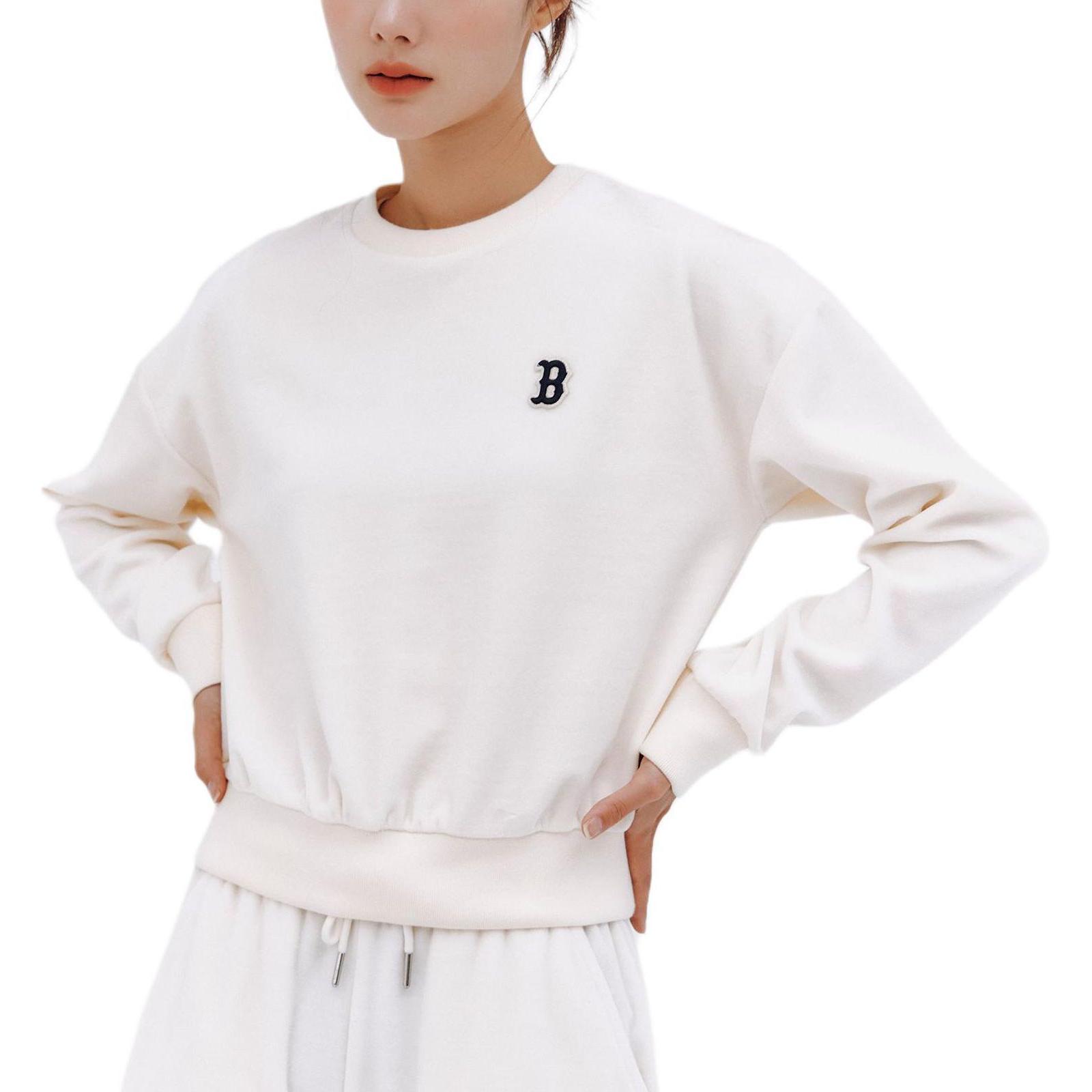 (Women) MLB Boston Red Sox Crewneck Pullover Sweatshirt Deep Cream Color 3FMTB0636-43CRD 圖 7