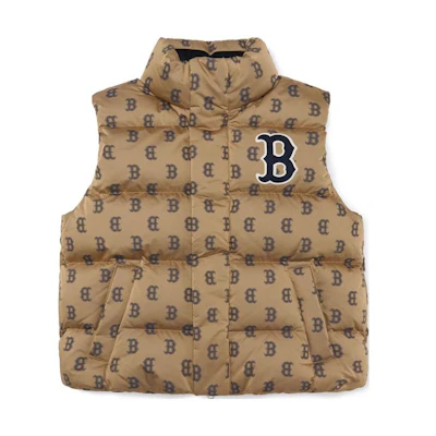 (Women) MLB Boston Red Sox Monogram Print Down Vest Khaki. 3ADVM0226-43BGL