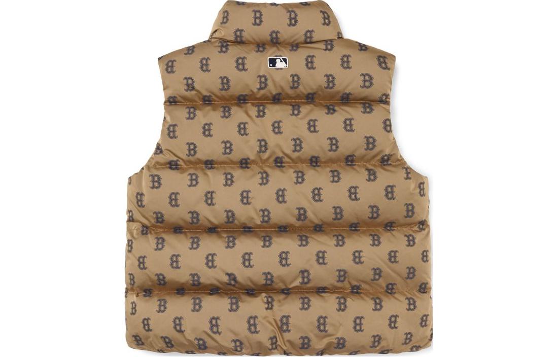 Lookbook (W) MLB Boston Red Sox Monogram Print Down Vest Khaki Rompi. 3ADVM0226-43BGL