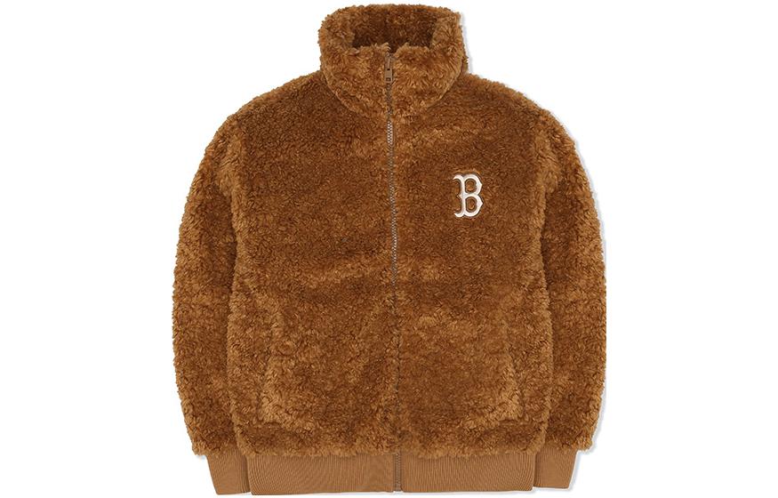 (Women) MLB Boston Red Sox Sherpa Fleece Windproof Jacket - Deep Beige 3FFDEC426-1