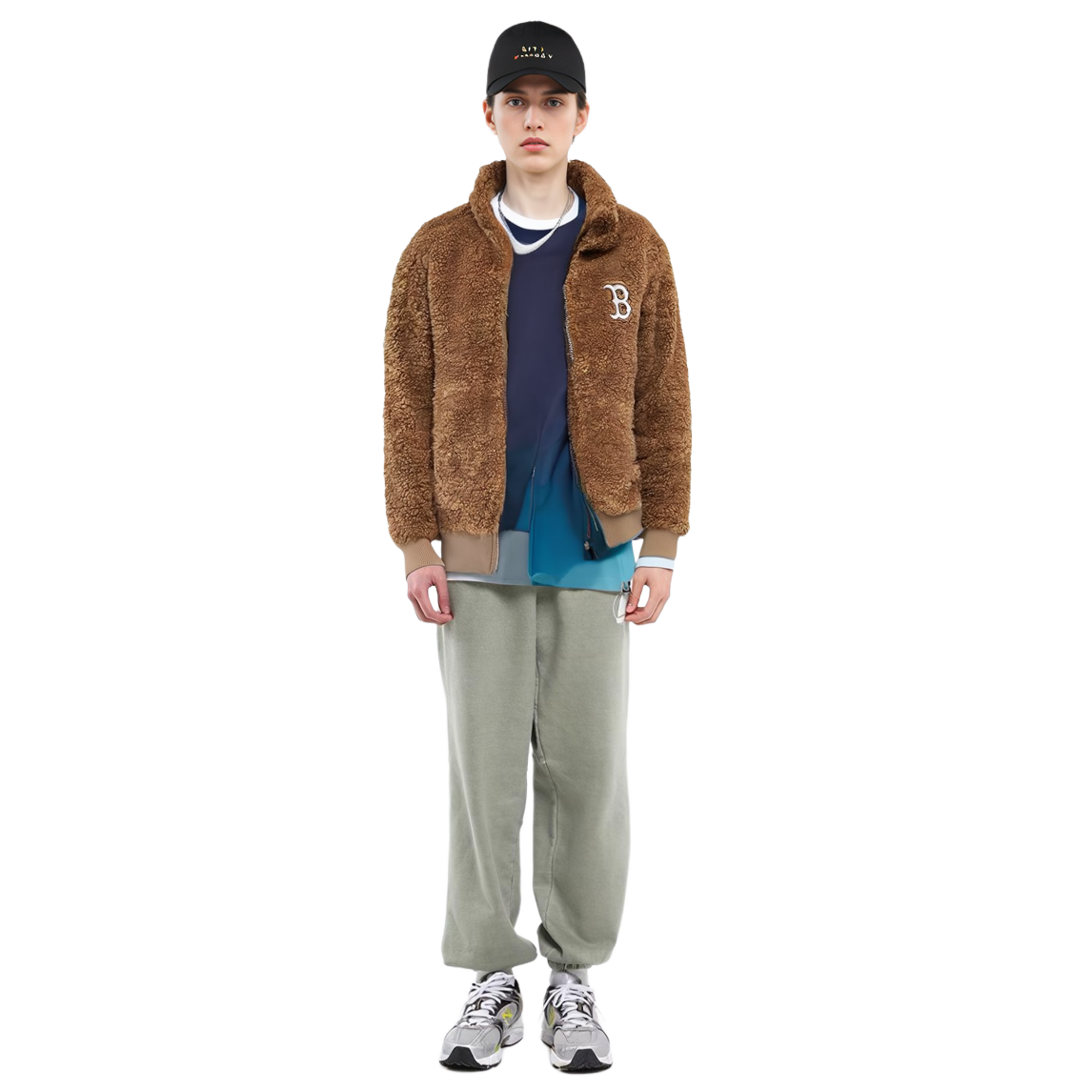 (Women) MLB Boston Red Sox Sherpa Fleece Windproof Jacket - Deep Beige 3FFDEC426-1 圖 4