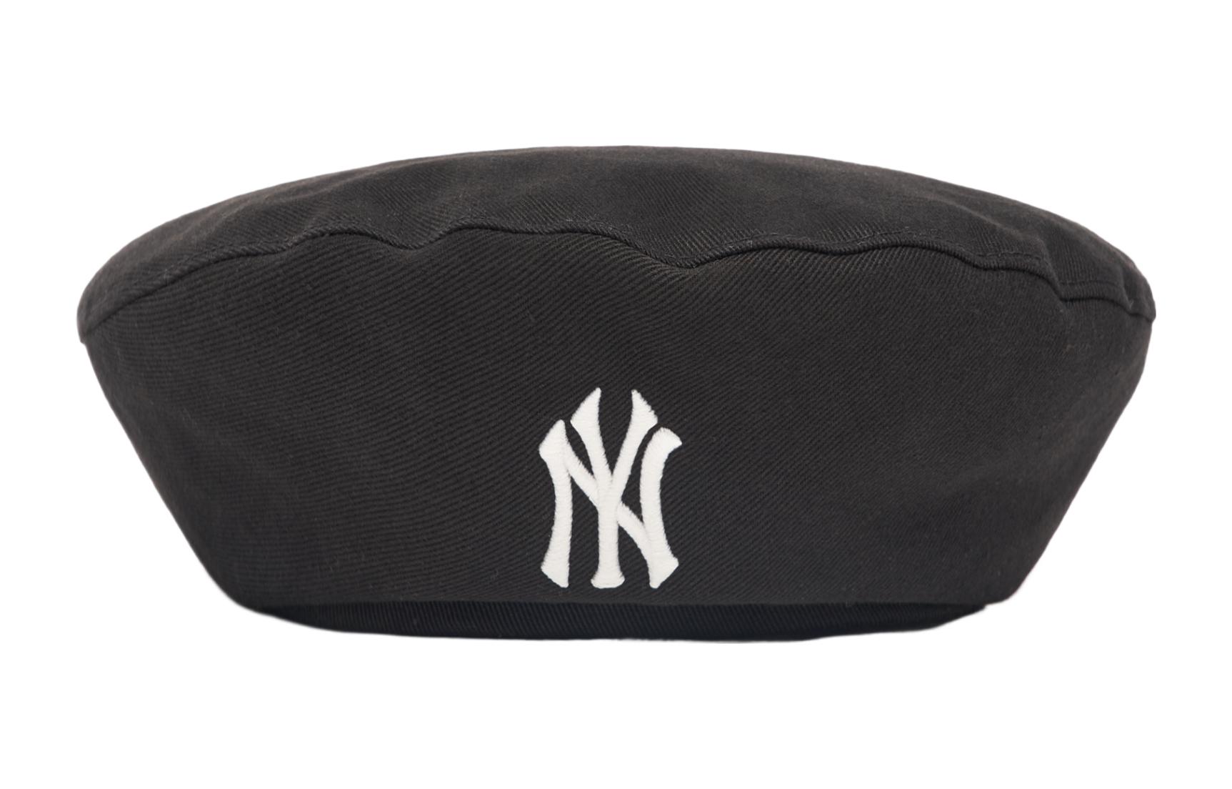 (Women) MLB Classic Logo Embroidered Cotton Casual Beret Hat for Women. 3ACB0013N-50BKS