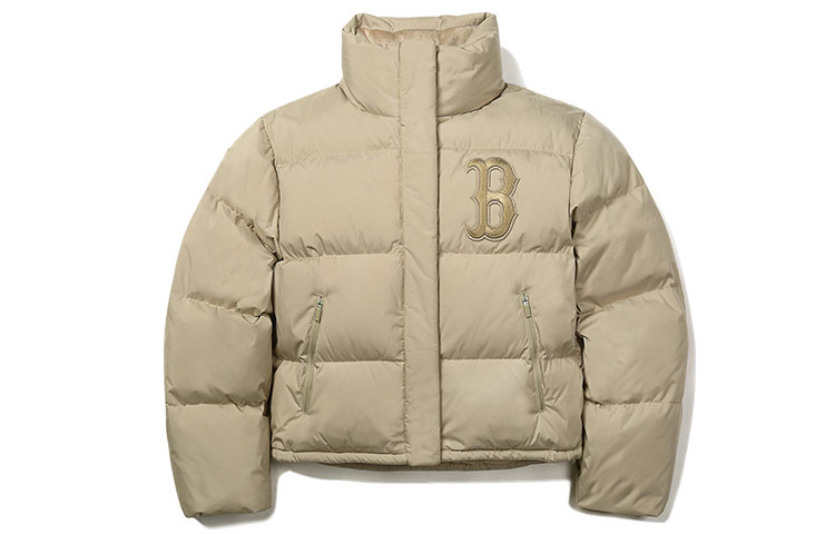 (Women) MLB Embroidered Logo Short Puffer Jacket - Winter Sweet Almond. 31DJW1061-43B