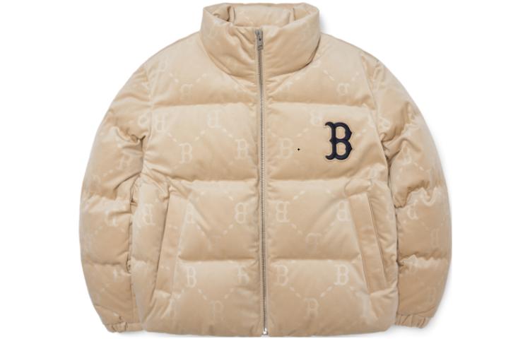 (Women) MLB FW22 Beige Logo Print Puffer Jacket Short Zip-Up Women’s 3FDJM0226-43BGS
