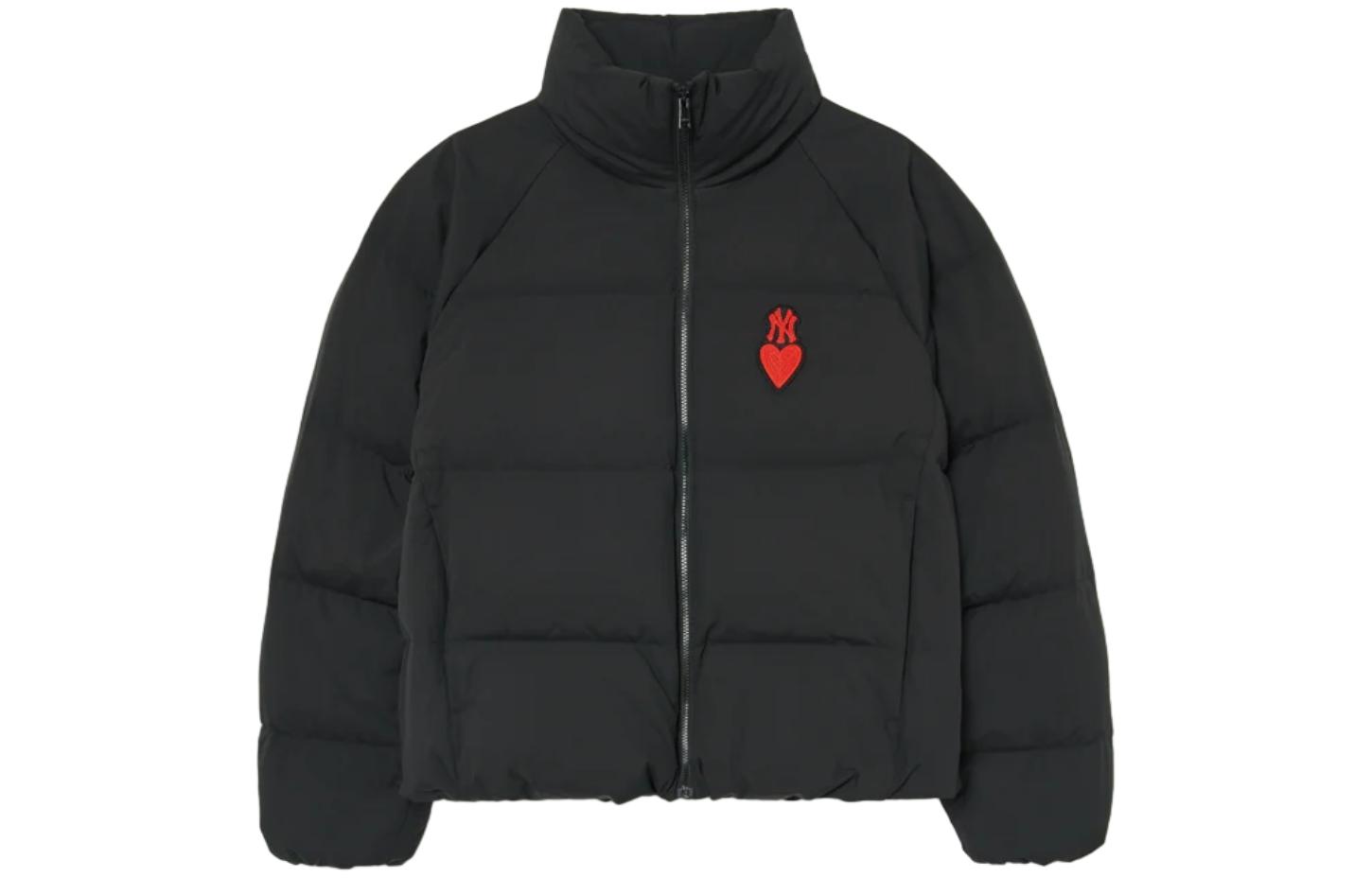 (Women) MLB FW23  Black Heart Logo Puffer Jacket with Long Sleeves. 3FDJHO136-50BKS