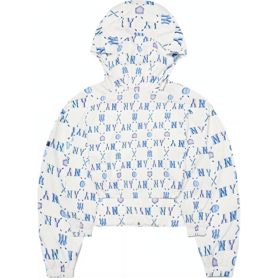 (Women) MLB Logo Waterproof Windproof Breathable White Hooded Jacket 3FWJM0121-50WHS