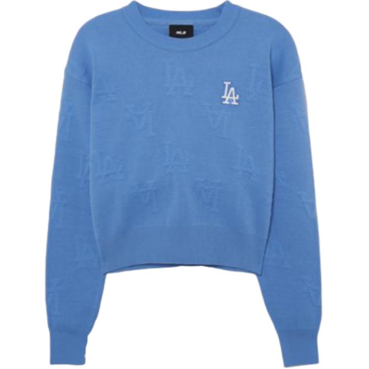 (Women) MLB Los Angeles Dodgers All-Over Print Knit Sweater Women Light Blue 3FKPM0431-07CBL
