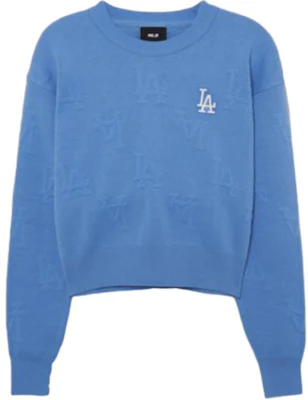 (W) MLB 洛杉磯道奇全版印花針織毛衣 女款 淺藍色 3FKPM0431-07CBL Buy (W) MLB 洛杉磯道奇全版印花針織毛衣 女款 淺藍色 3FKPM0431-07CBL