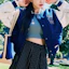 Shop (W) MLB 로스앤젤레스 다저스 컬러블록 버튼업 캐주얼 자켓 블루 3FJPV0134-07NYS