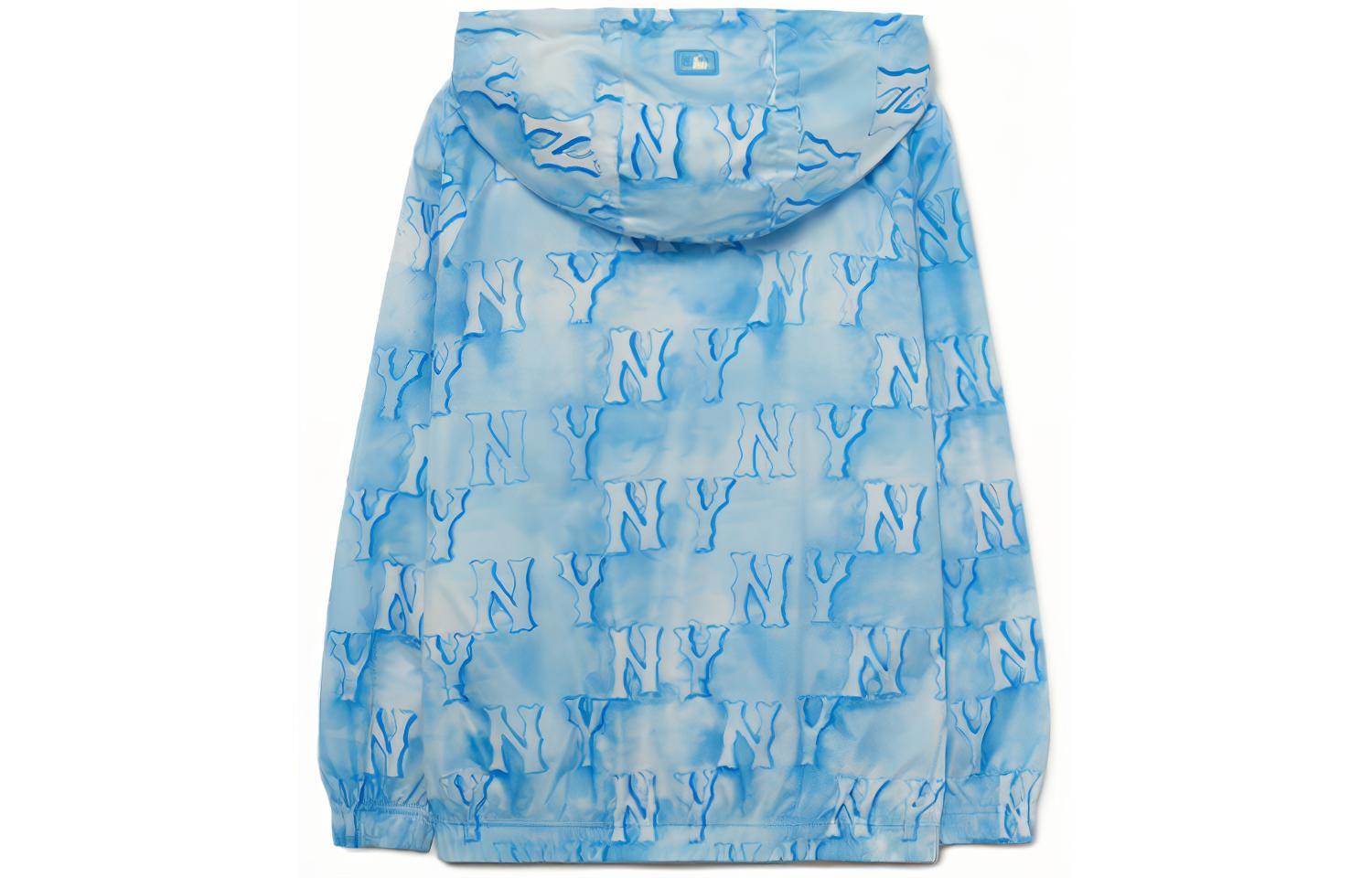 (Women) MLB Monogram New York Yankees All-Over Logo Hoodie Jacket Sky Blue 3FWJM0733-50ABS 圖 3