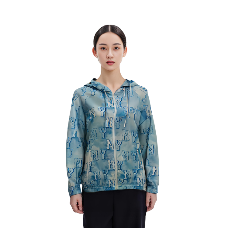 (Women) MLB Monogram New York Yankees All-Over Logo Hoodie Jacket Sky Blue 3FWJM0733-50ABS 圖 8