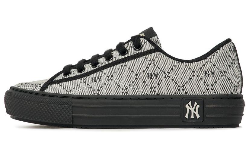 (Women) MLB Monogram Playball Canvas Low 'Grey Black' 3ACVPRM3N-50BKS