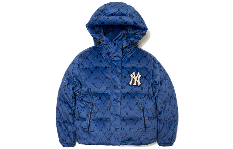 Order (W) MLB 字母系列紐約洋基隊標誌女款海軍藍連帽羽絨外套 3FDJM0216-50BLD