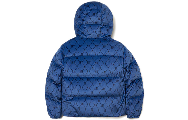 Lookbook (W) MLB 字母系列紐約洋基隊標誌女款海軍藍連帽羽絨外套 3FDJM0216-50BLD