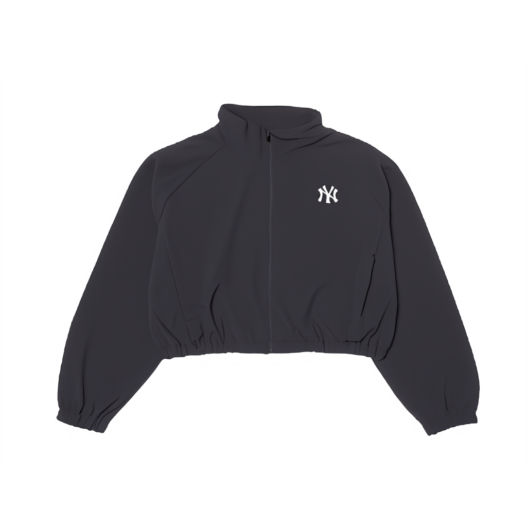 (Women) MLB New York Yankees  Black Logo Print Windbreaker Jacket. 3FWJV0144-50BKS