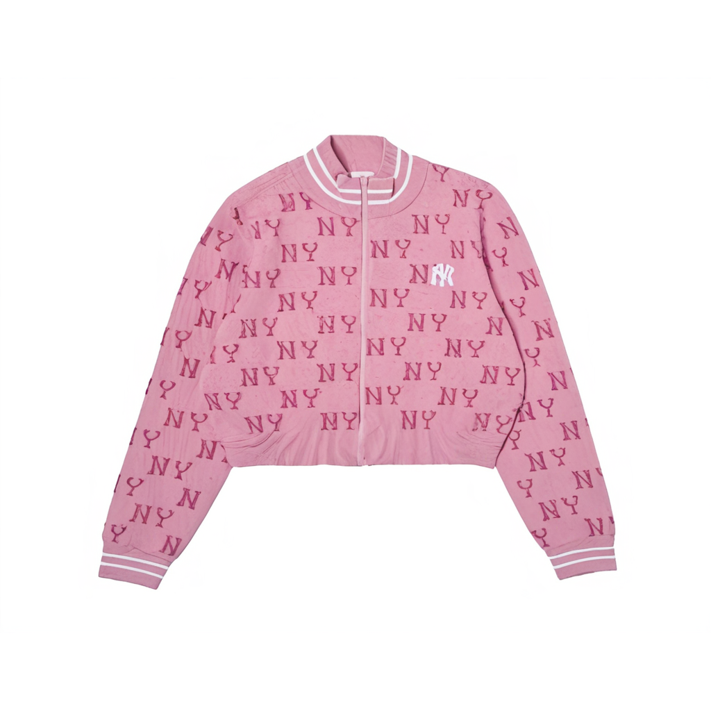 (Women) MLB New York Yankees  Pink Classic Monogram Zip-Up Crop Jacket 3FKCM0344-50PKS 圖 2
