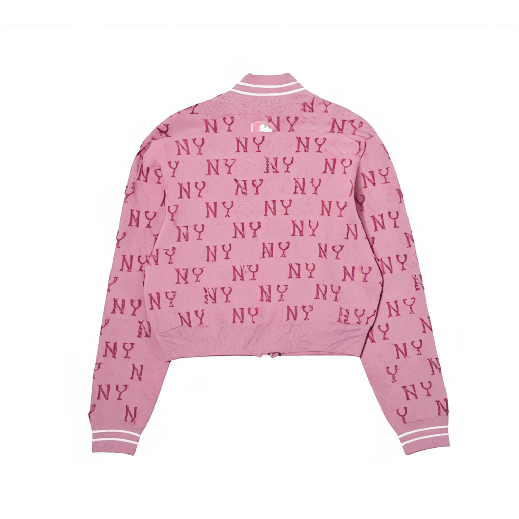 (Women) MLB New York Yankees  Pink Classic Monogram Zip-Up Crop Jacket 3FKCM0344-50PKS 圖 3