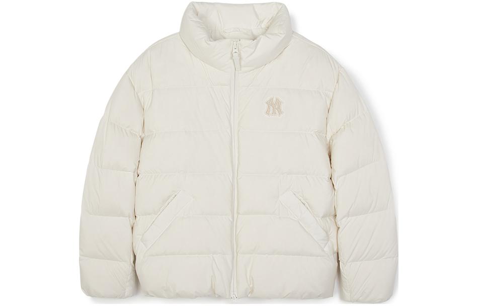 (Women) MLB New York Yankees  White Puffer Jacket with Stand Collar. 3FDJB0736-50CRS