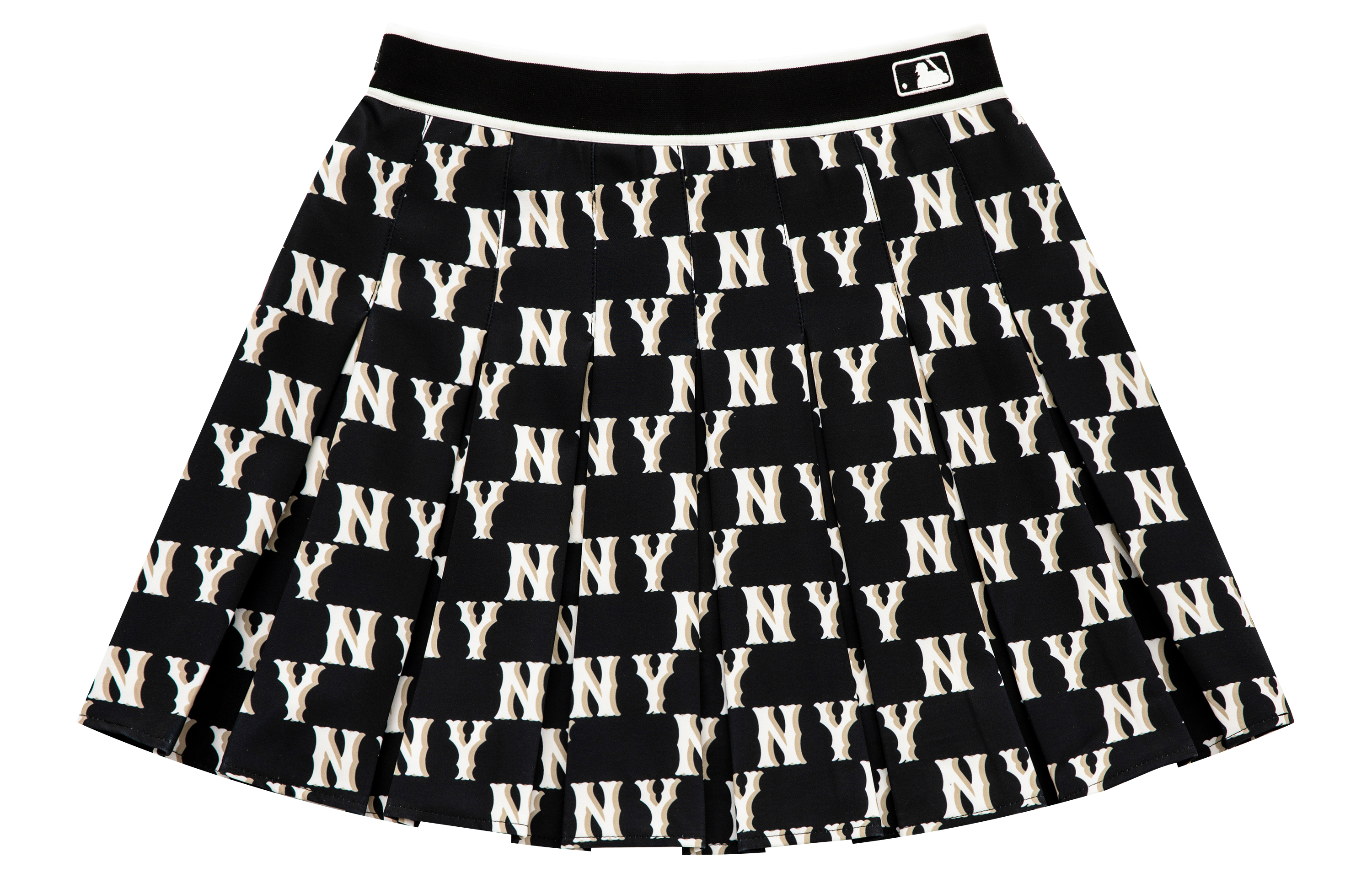 (Women) MLB New York Yankees Black Monogram Pleated Skort Casual Fashion. 3FSKM0133-50BKS