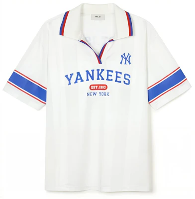 (W) Polo MLB New York Yankees Blanco con Bloques de Color y Letras Impresas 3FTSV1743-50IVS Buy (W) Polo MLB New York Yankees Blanco con Bloques de Color y Letras Impresas 3FTSV1743-50IVS