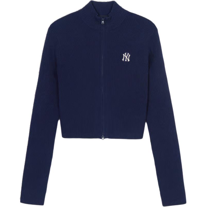 Order (Women) MLB New York Yankees Full-Zip Knitted Cardigan Women’s Navy Blue Casual Style 3FKCV0444-50NYS