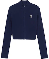 Order (Women) MLB New York Yankees Full-Zip Knitted Cardigan Women’s Navy Blue Casual Style 3FKCV0444-50NYS