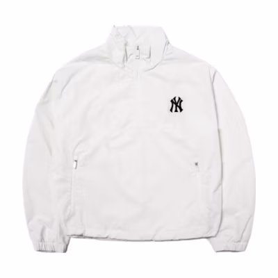 (Women) MLB New York Yankees Half-Zip Jacket Ivory White 3FWJ20014-50IVS