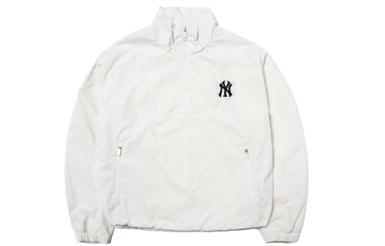 (Women) MLB New York Yankees Half-Zip Jacket Ivory White 3FWJ20014-50IVS 圖 2