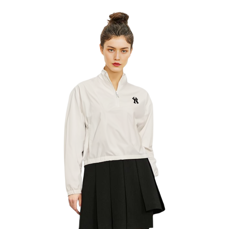(Women) MLB New York Yankees Half-Zip Jacket Ivory White 3FWJ20014-50IVS 圖 7