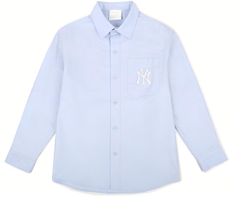 (W) MLB ニューヨークヤンキース ロゴ 長袖シャツ ライトブルー 31WSU2111-50S Order (W) MLB ニューヨークヤンキース ロゴ 長袖シャツ ライトブルー 31WSU2111-50S