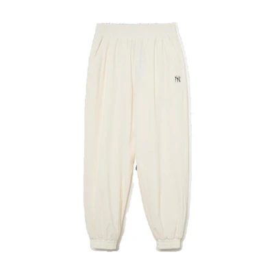 (Women) MLB New York Yankees Logo Print Jogger Pants Women White 3FWPB2034-50CRS