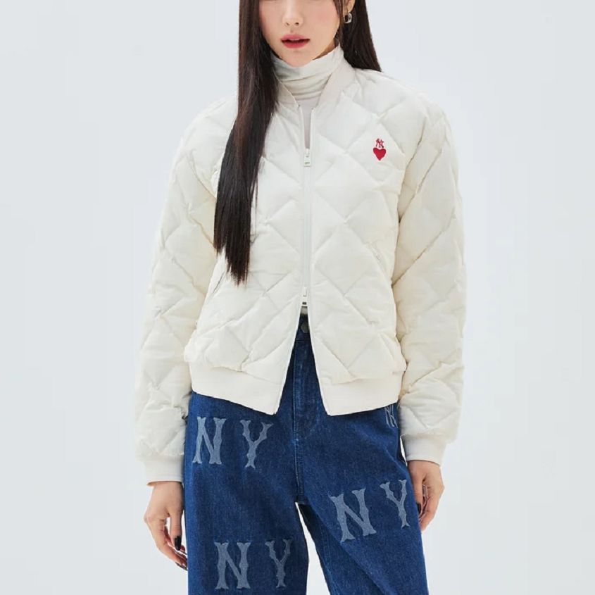 (Women) MLB New York Yankees Solid Color Loose Fit Jacket Off-White 3FDJH0236-50CRD 圖 4