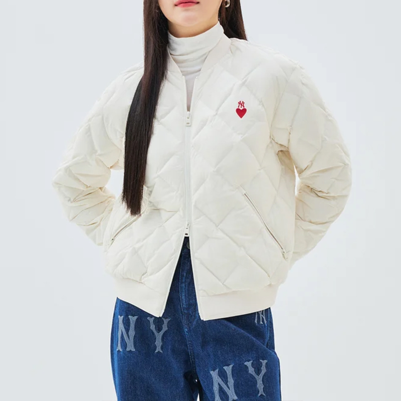 (Women) MLB New York Yankees Solid Color Loose Fit Jacket Off-White 3FDJH0236-50CRD 圖 5