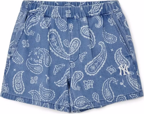 (Women) MLB Paisley Monogram Yankees Denim Shorts Blue - Soft, Breathable Casualwear 3FDPI0133-50SBL Buy (Women) MLB Paisley Monogram Yankees Denim Shorts Blue - Soft, Breathable Casualwear 3FDPI0133-50SBL