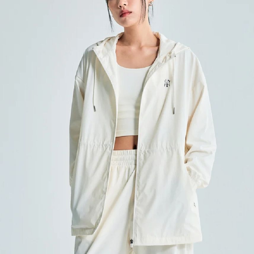 (Women) MLB Solid Logo Hoodie Jacket Cream White 3FWJB2134-50CRS 圖 5