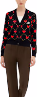 Shop (Women) MLB SS23 New York Yankees Heart Print Knit Cardigan Women Black. 3FKCH0234-50BKS