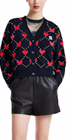 Purchase (Women) MLB SS23 New York Yankees Heart Print Knit Cardigan Women Black. 3FKCH0234-50BKS