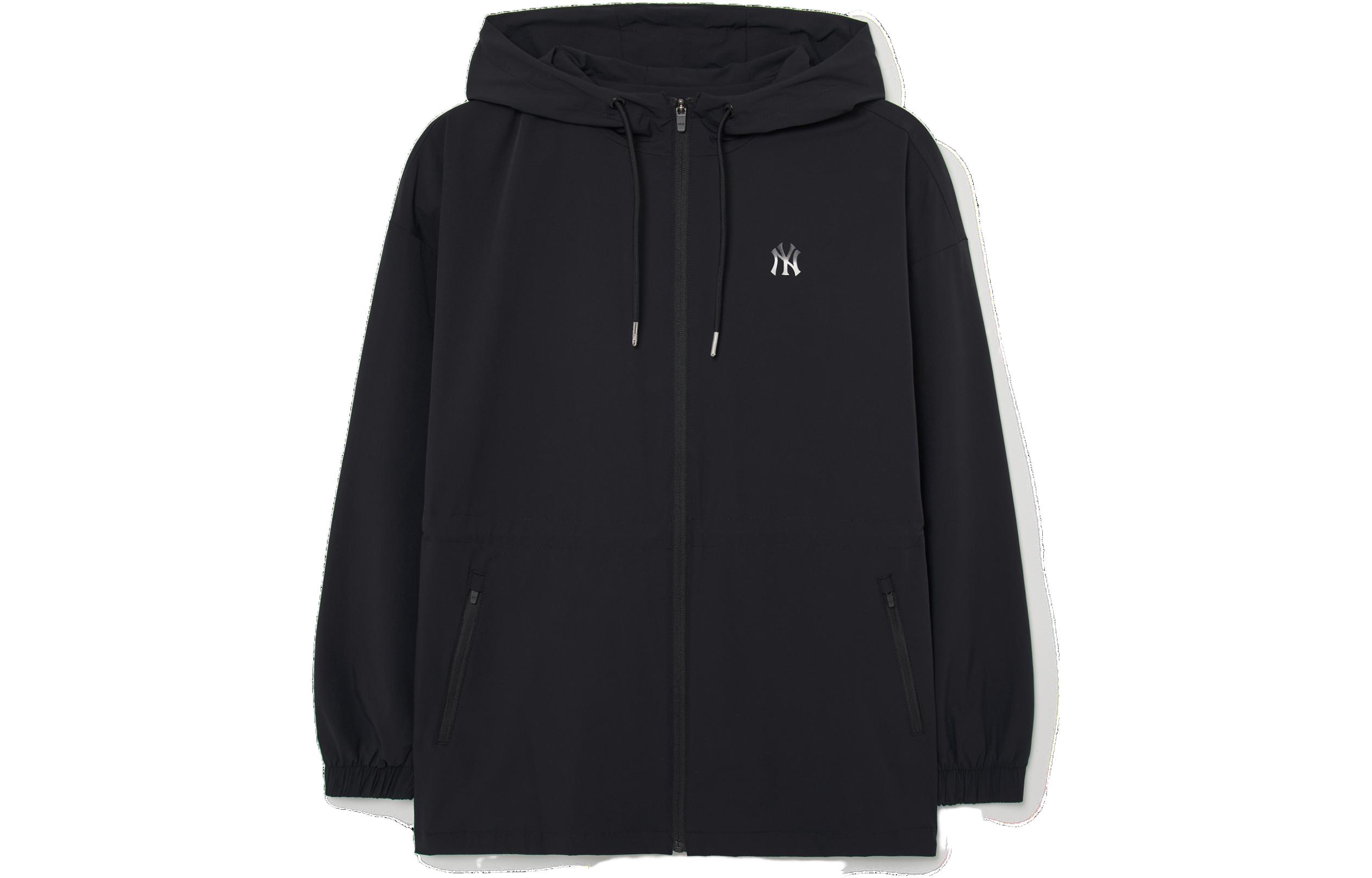 (Women) MLB SS23 Solid Color Zip-Up Hoodie Jacket - Black 3FWJB2134-50BKS